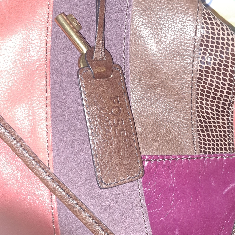 Multicolor Patchwork Leather Shoulder Bag - image 4